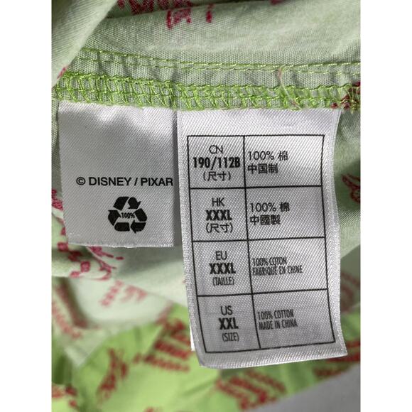 Disney Pixar Pizza Planet Aloha Button-Up Shirt XXL Green Short Sleeve - Picture 3 of 10